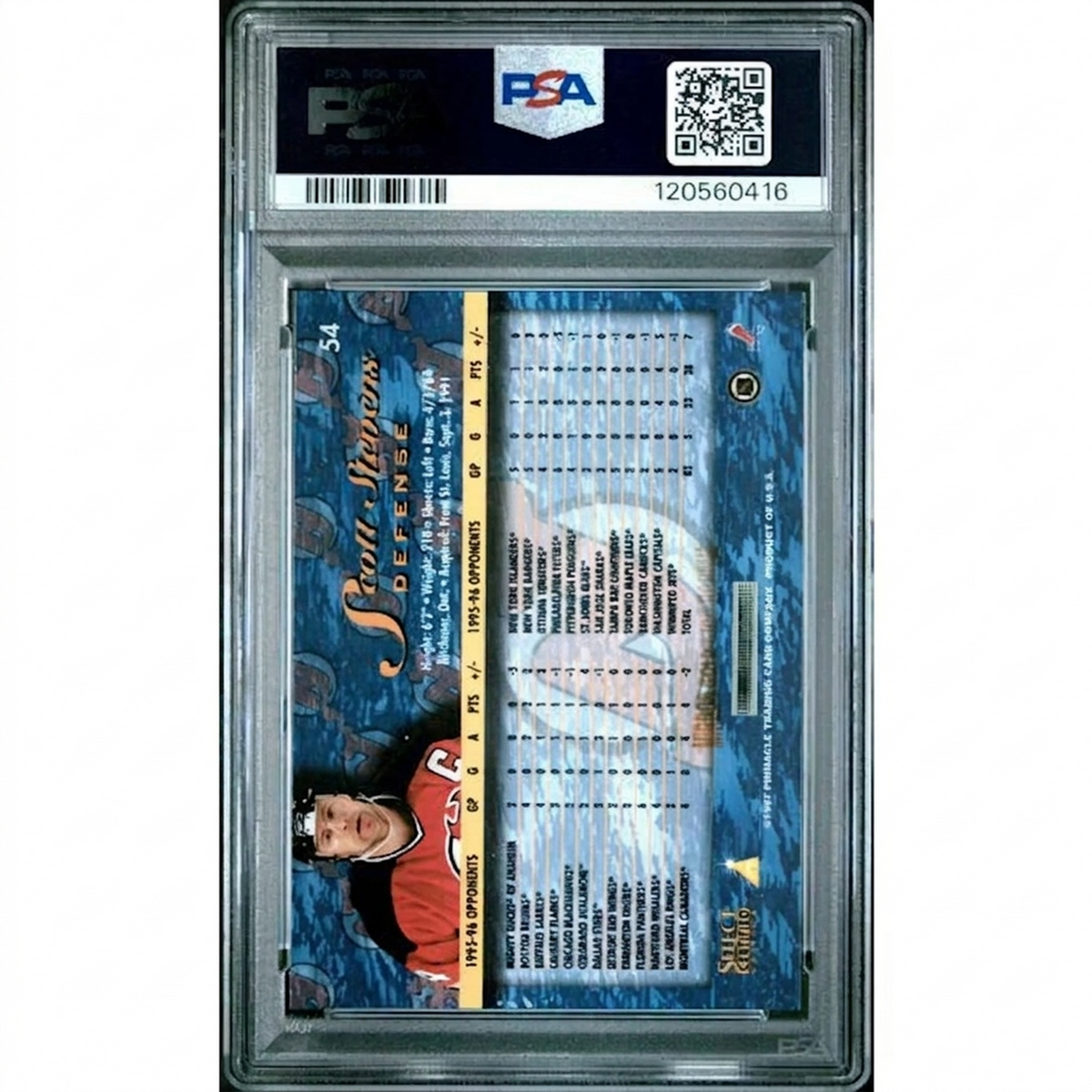 Scott Stevens 1996-97 Select Certified Mirror Gold Card #54 | PSA 9 | P5914201