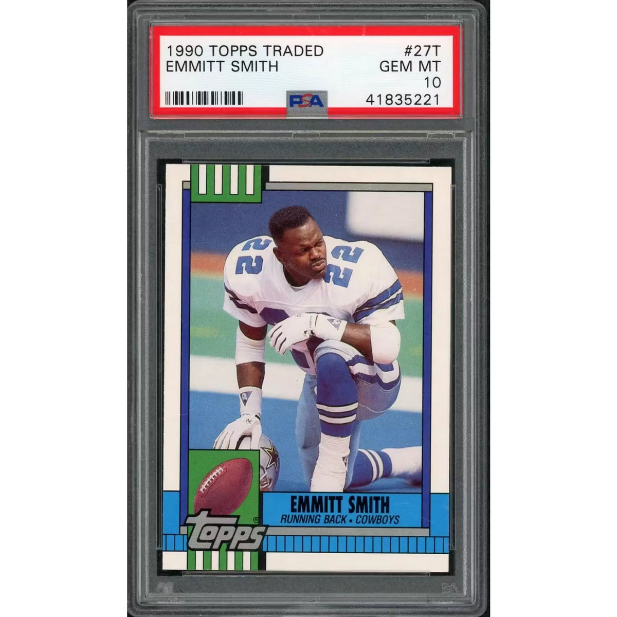 Emmitt Smith 1990 Topps Traded Rookie Card #27T | PSA 10 | P5914202