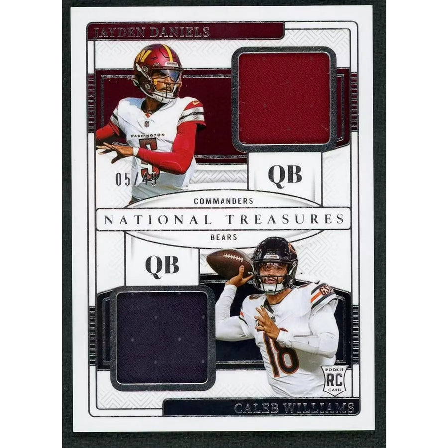 Jayden Daniels Caleb Williams 2024 Panini National Treasures Rookie Patch |/49