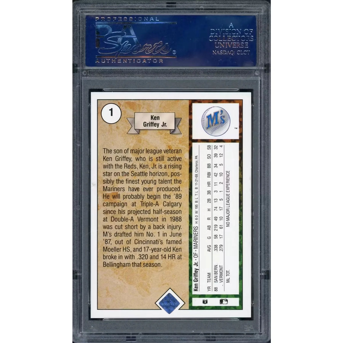 Ken Griffey Jr. 1989 Upper Deck Star Rookie #1 | PSA 8 | P5914277