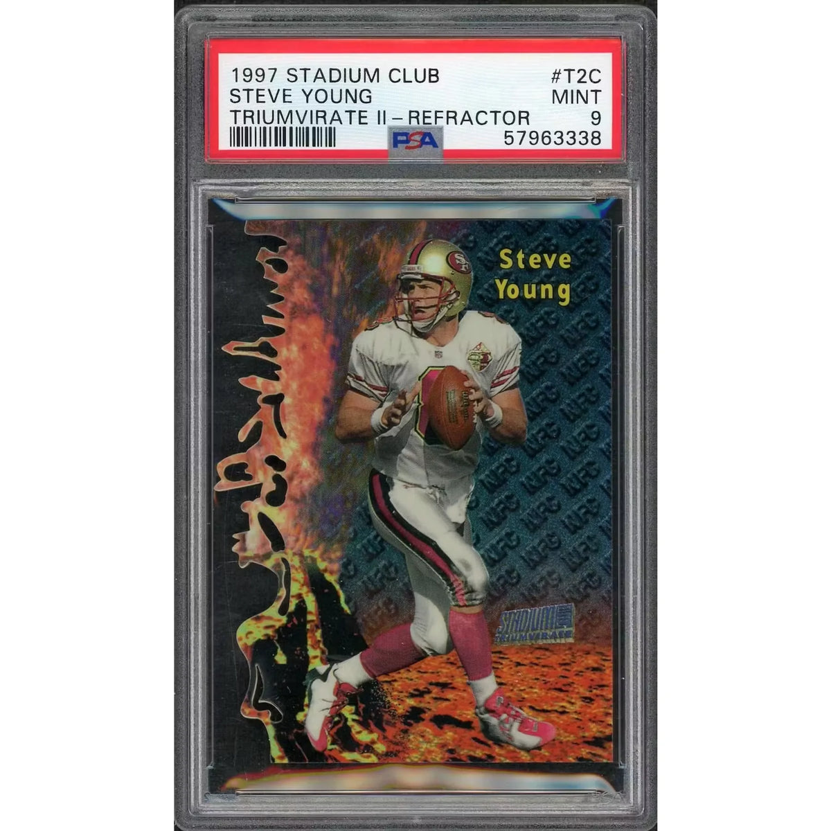 Steve Young 1997 Stadium Club Triumvirate II Refractor #T2C | PSA 9 | P5914278