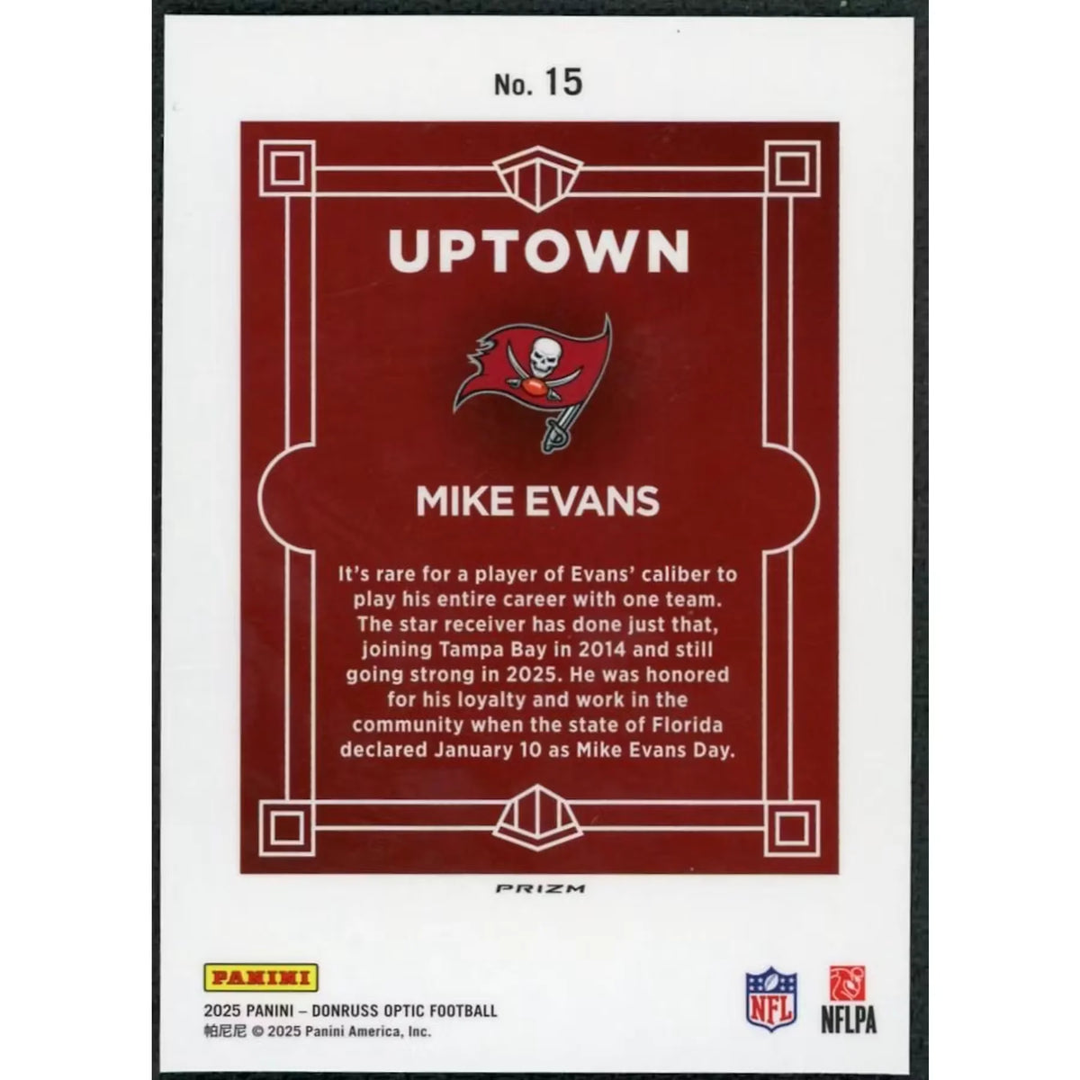 Mike Evans 2025 Panini Donruss Optic Uptown #15 Football Card | P5914334