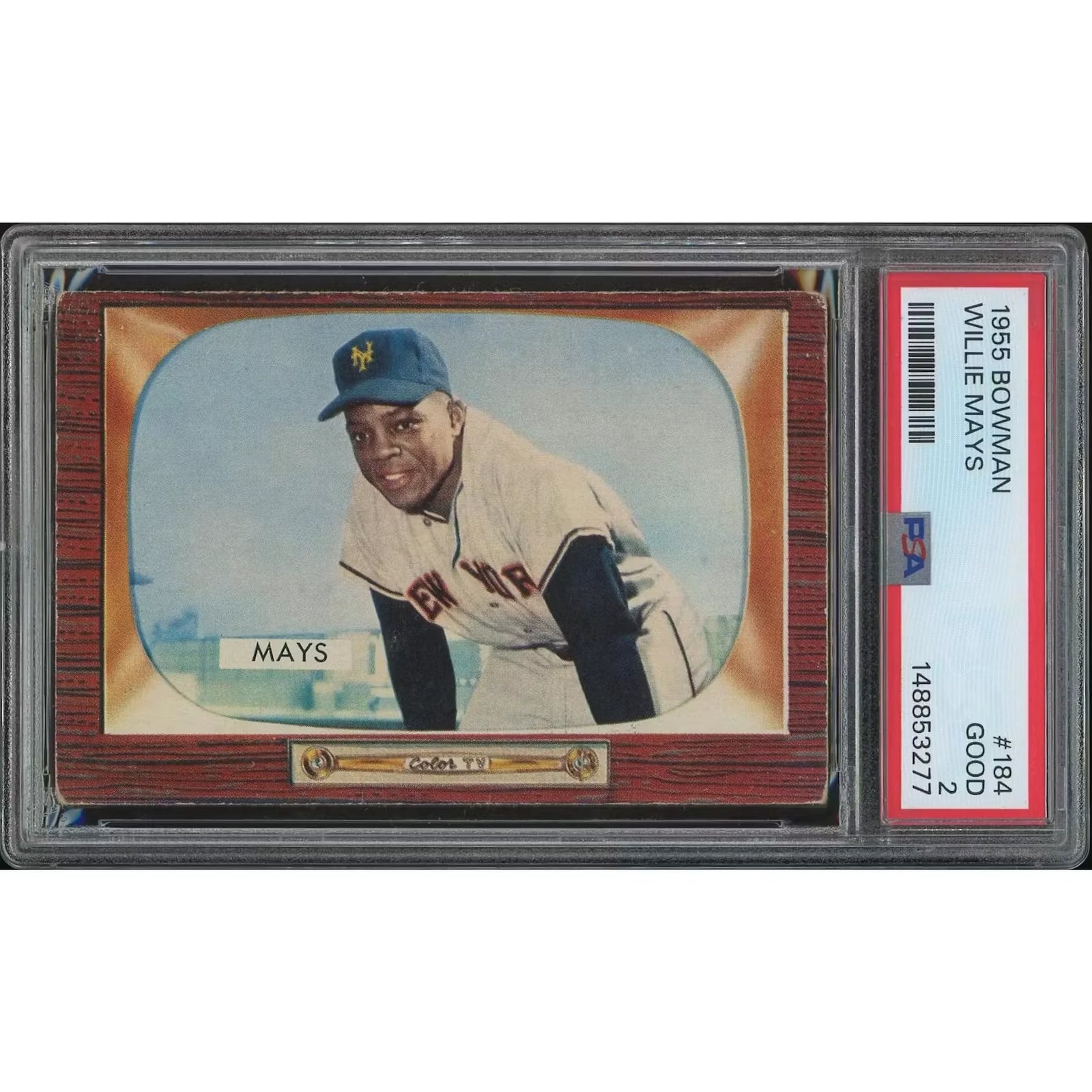 Willie Mays 1955 Bowman Baseball Card #184 | PSA 2