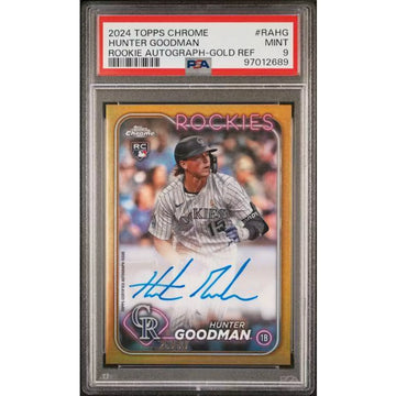 Hunter Goodman 2024 Topps Chrome Rookie Gold Refractor Auto | PSA 9 | P5914648
