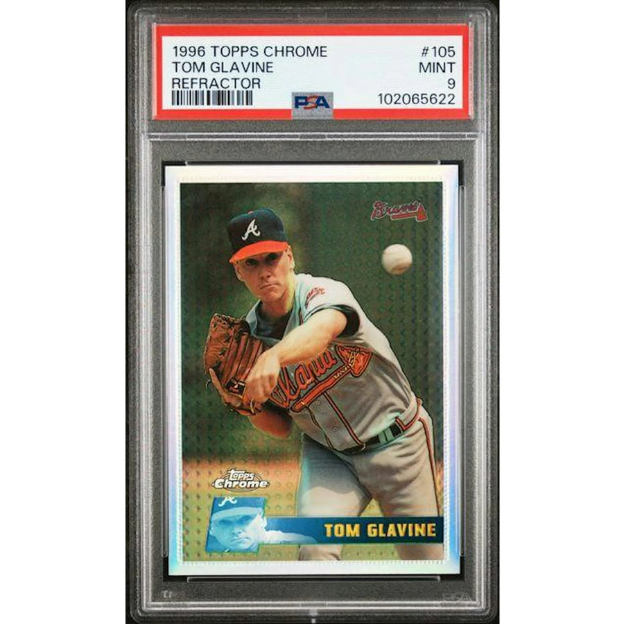 Tom Glavine 1996 Topps Chrome Refractor #105 | PSA 9 | P5914649