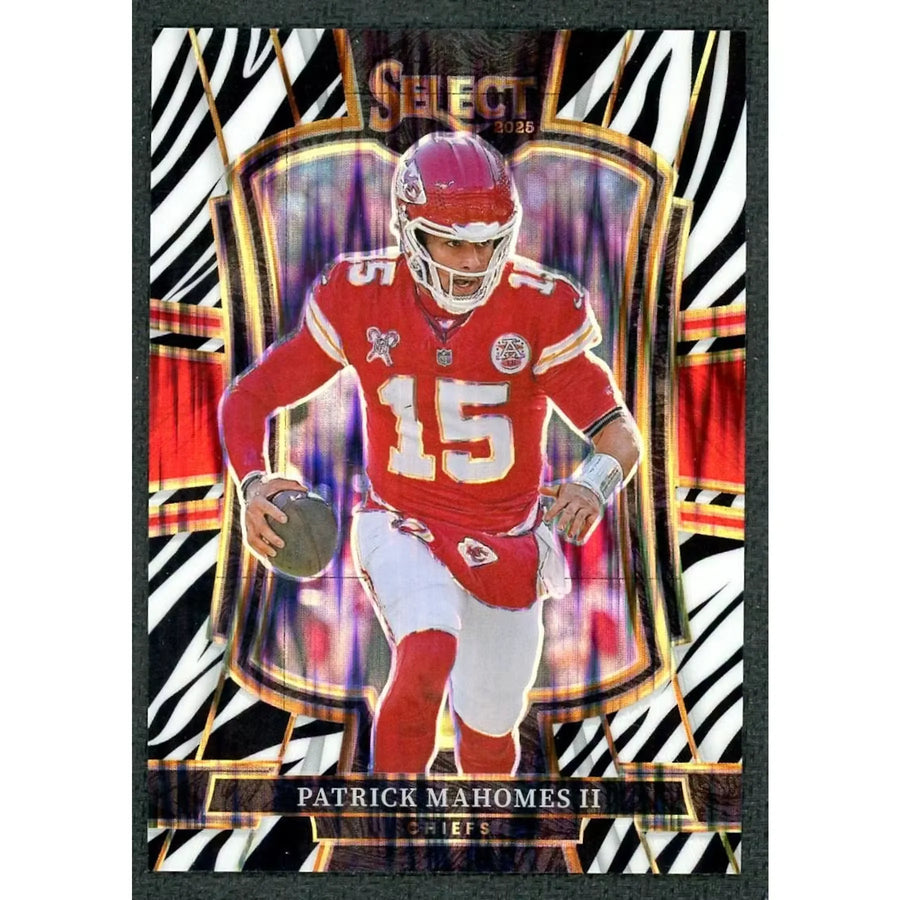 Patrick Mahomes II 2025 Panini Select Zebra Prizm Shock #107