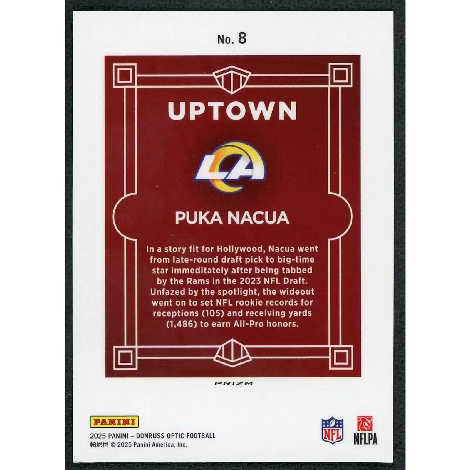 Puka Nacua 2025 Panini Donruss Optic Uptown #8