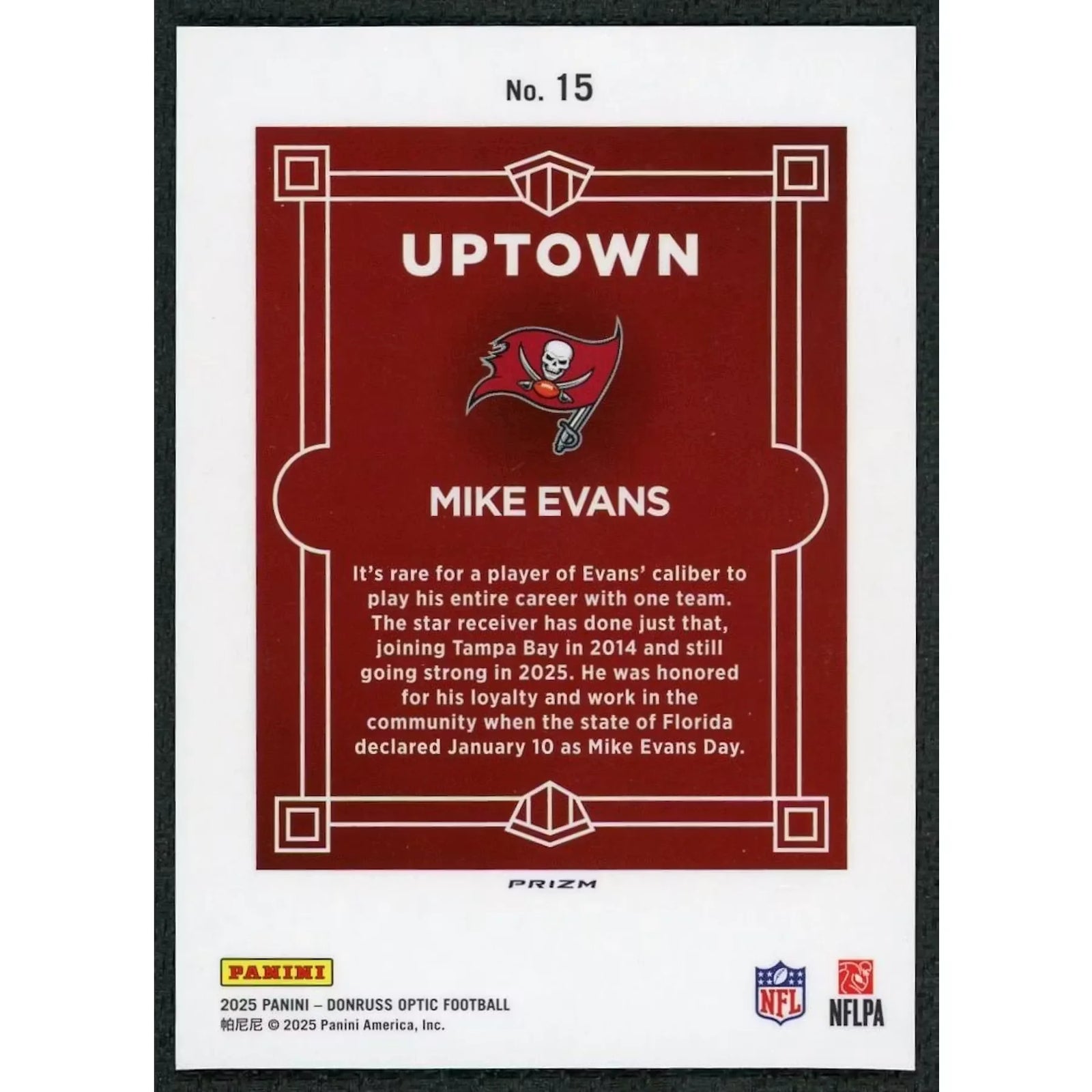 Mike Evans 2025 Panini Donruss Optic Uptown #15