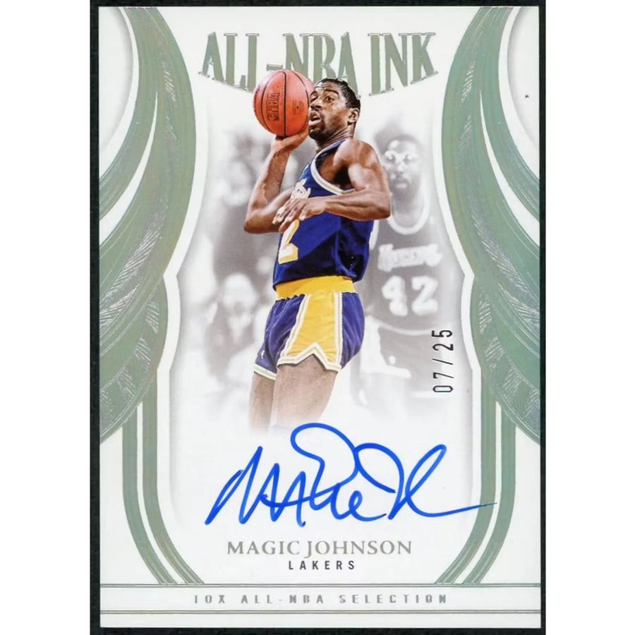 Magic Johnson Signed 2024-25 Panini Flawless Card | All-NBA Ink Auto/25
