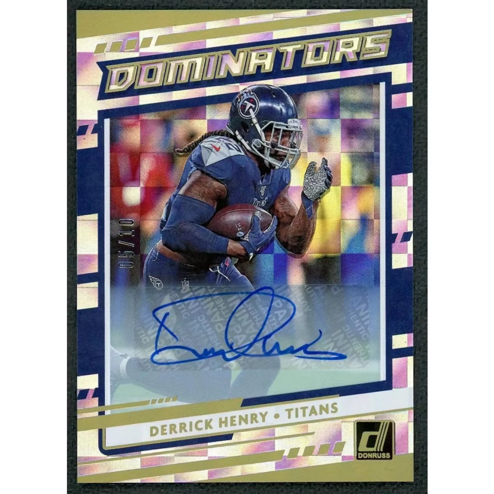 Derrick Henry Signed 2020 Panini Donruss Dominators Card | Auto/10