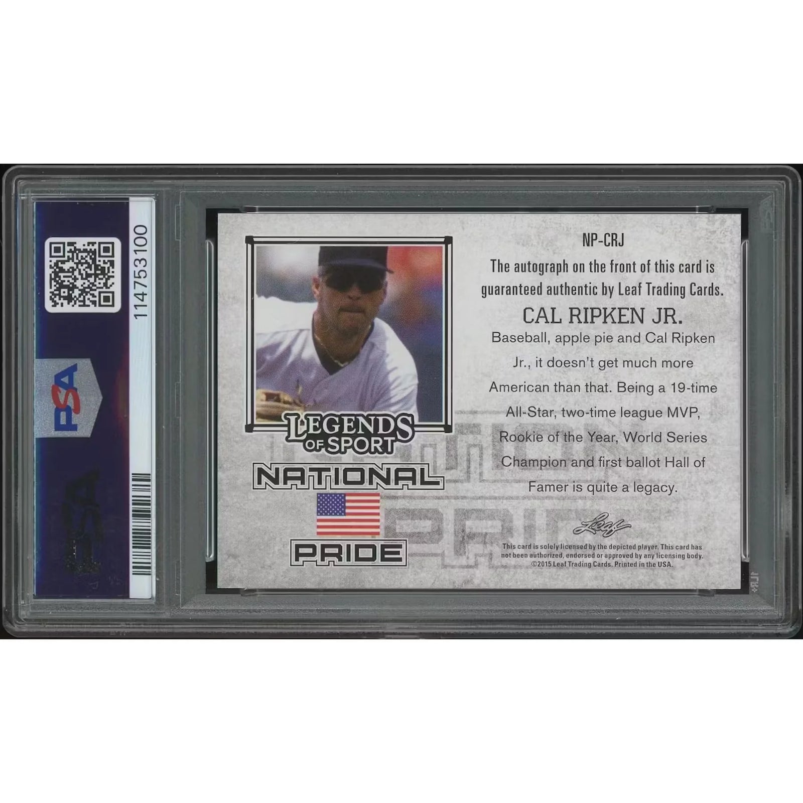 Cal Ripken Jr. Signed 2017 Leaf Holiday Bonus #4 Card | PSA 10 Gem Mint