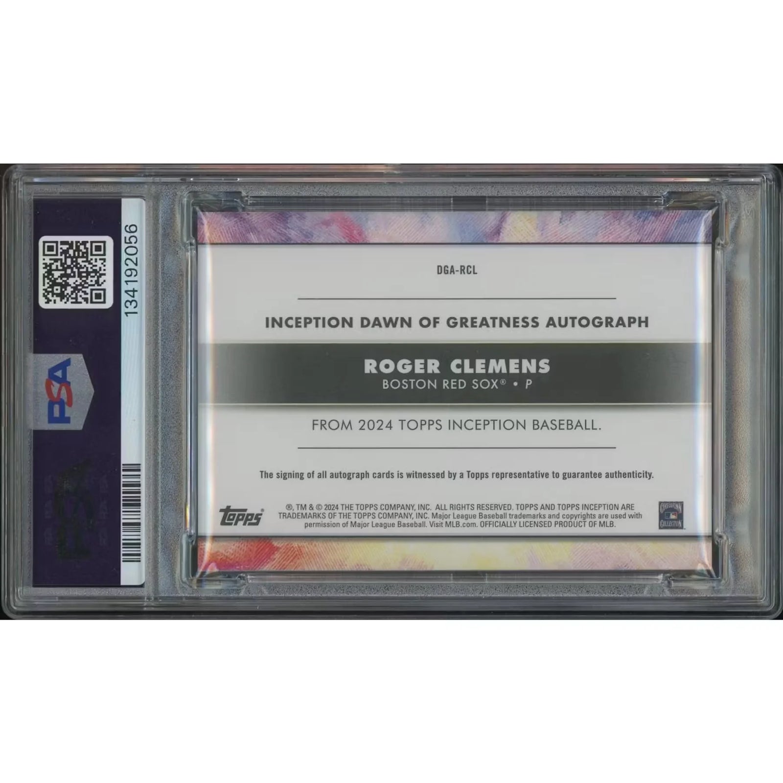 Roger Clemens Signed 2024 Topps Inception #04 Card | PSA 9 Mint