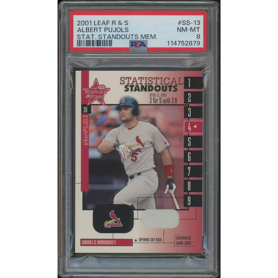 Albert Pujols 2001 Leaf Rookies & Stars #SS13 Rookie Card | PSA 8 NM-MT