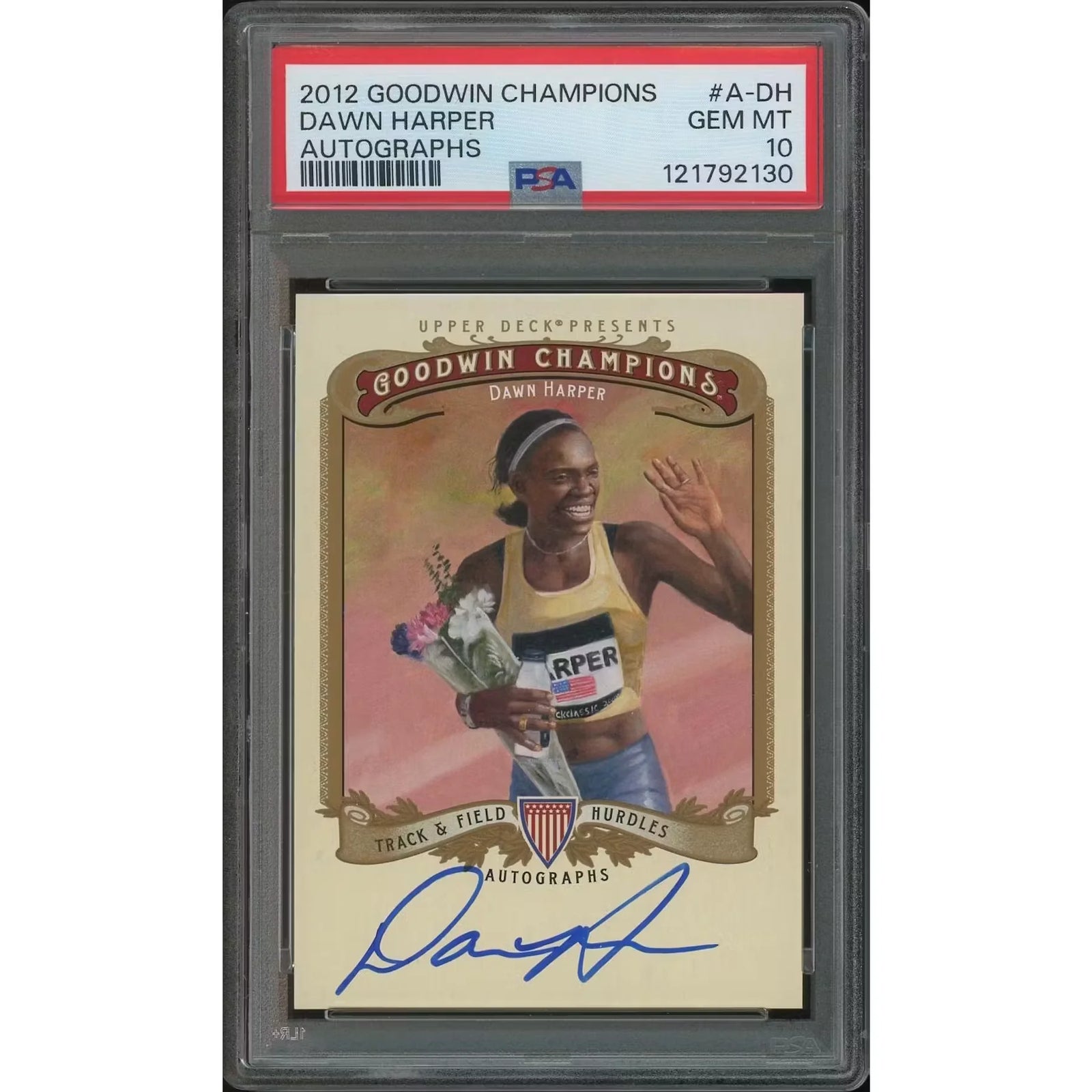Dawn Harper Signed 2012 Upper Deck Goodwin Champions Card | PSA 10