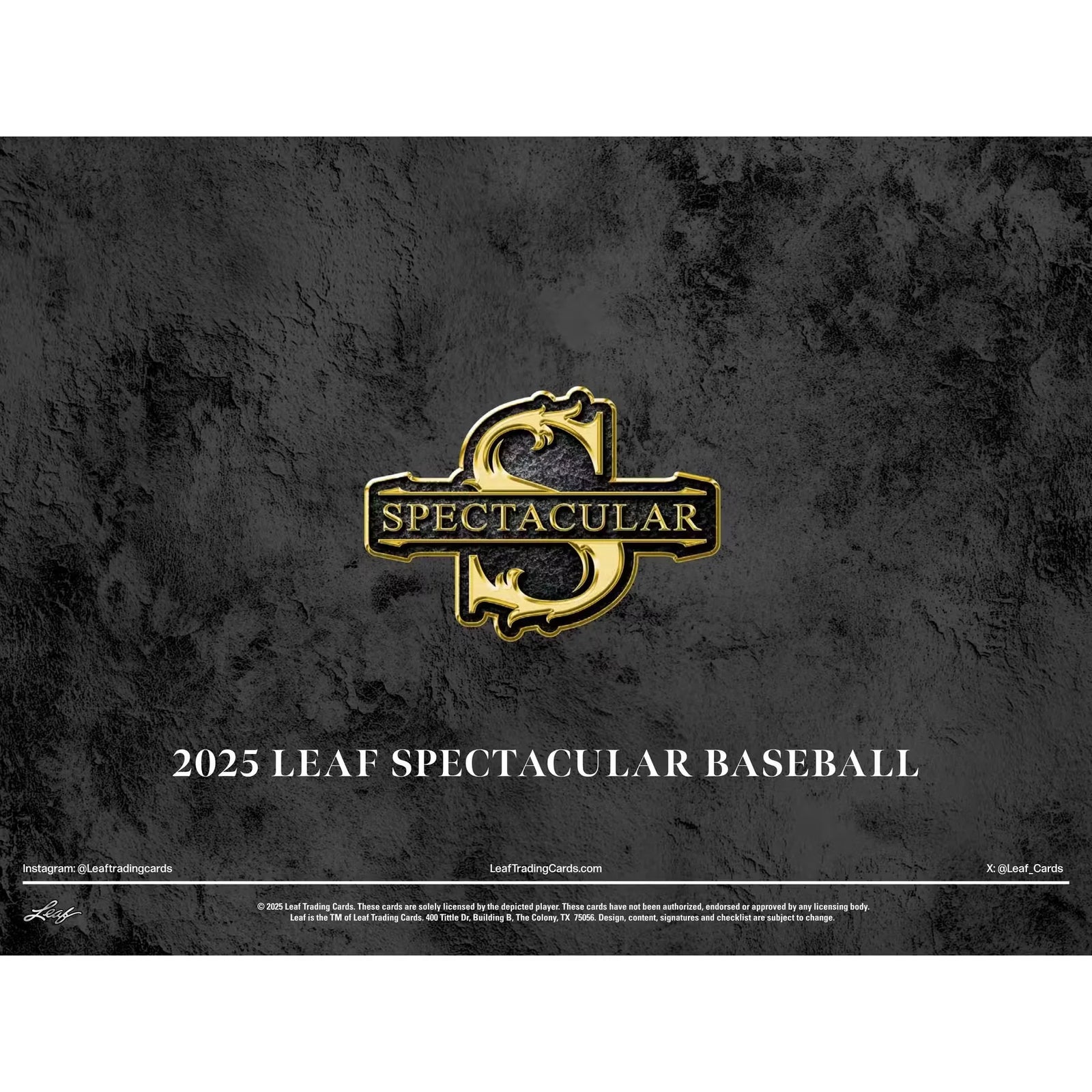 2025 Leaf Spectacular Baseball Hobby 3-Box Case (Ships Sealed Only)