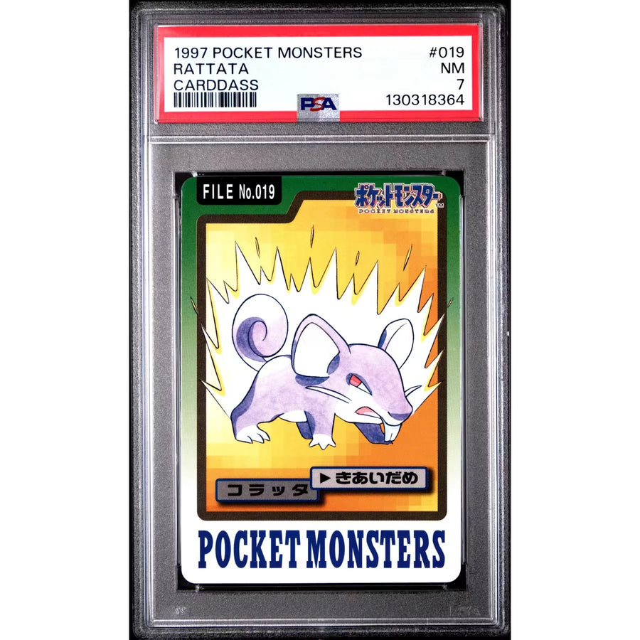 Pokemon 1997 Bandai CardDass Rattata 019 | PSA 7