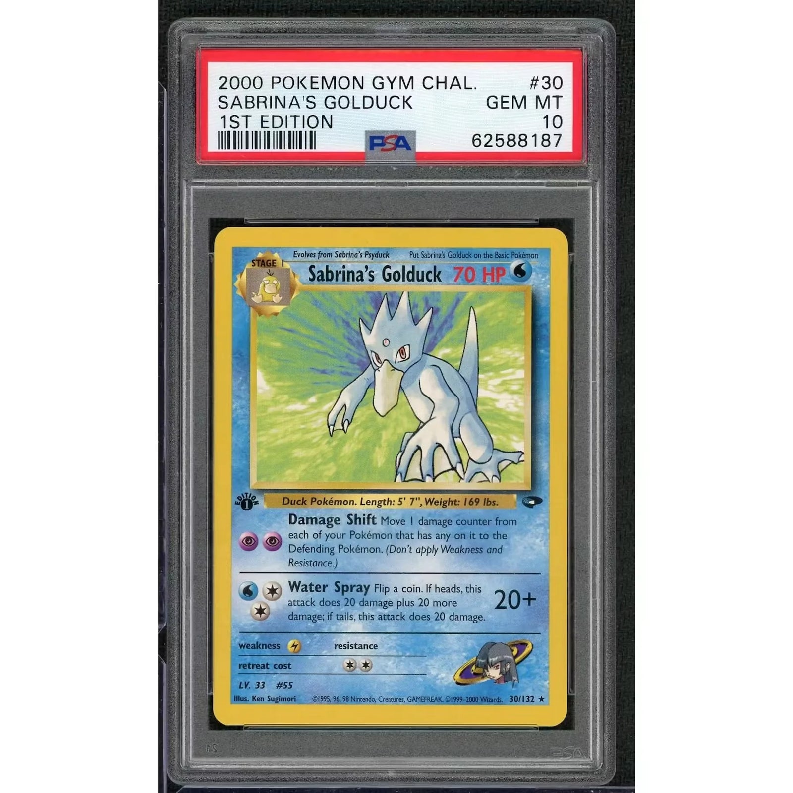 Sabrina's Golduck 1st Edition #30 PSA 10 | 2000 Pokemon Gym Challenge