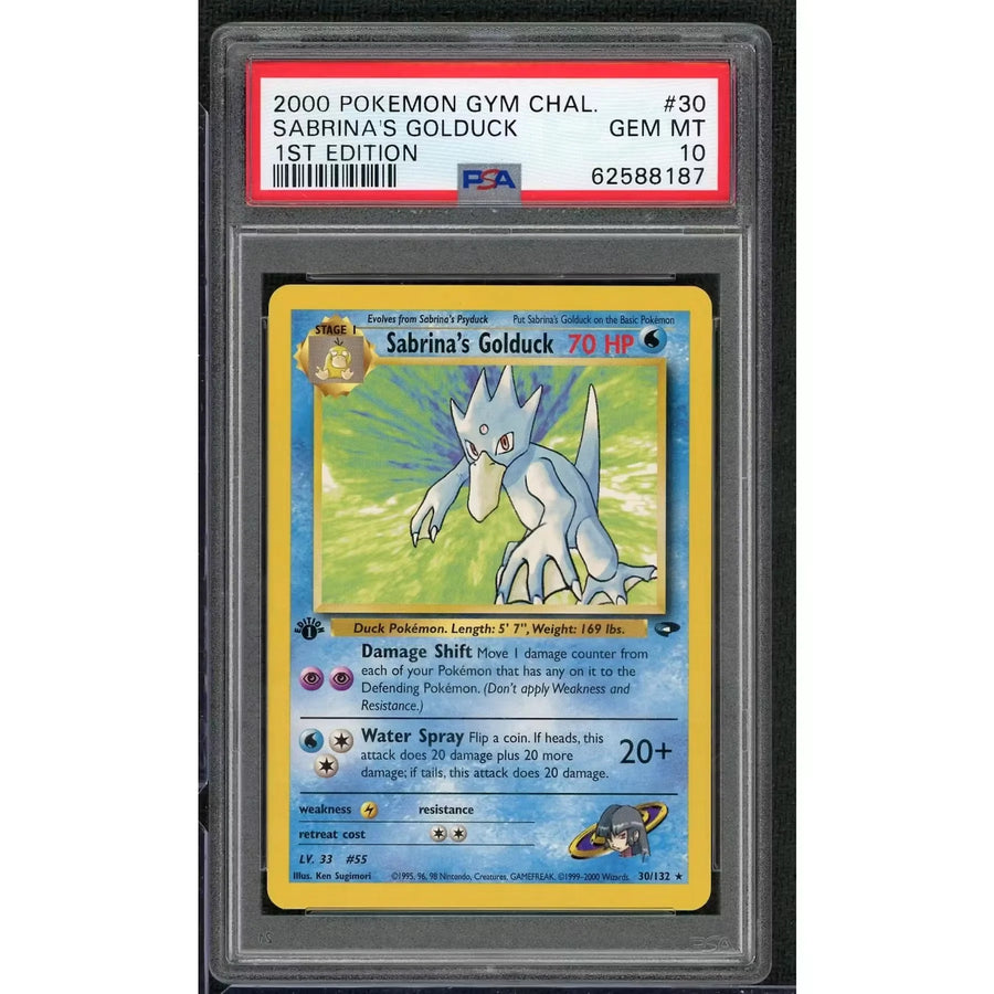 Sabrina's Golduck 1st Edition #30 PSA 10 | 2000 Pokemon Gym Challenge
