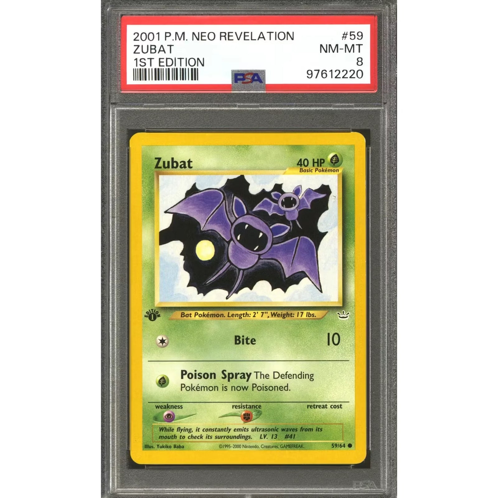 Pokemon Neo Revelation 1st Edition Zubat 59/64 | PSA 8