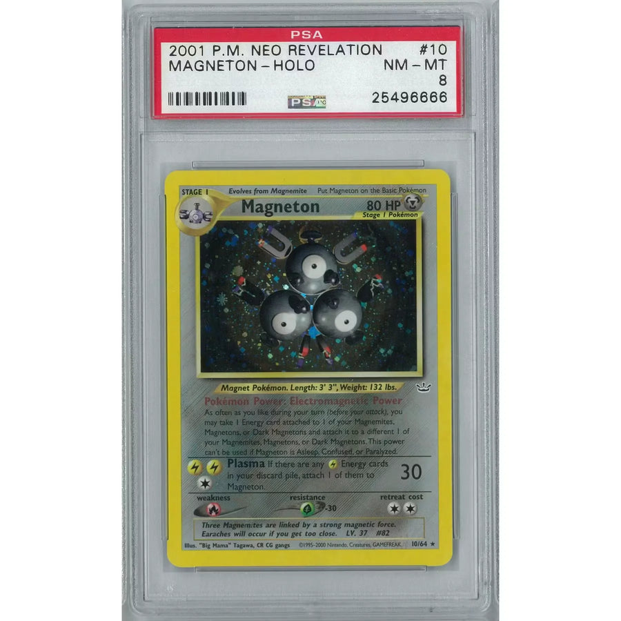 Pokemon Neo Revelation Magneton 10/64 Holo Rare | PSA 8