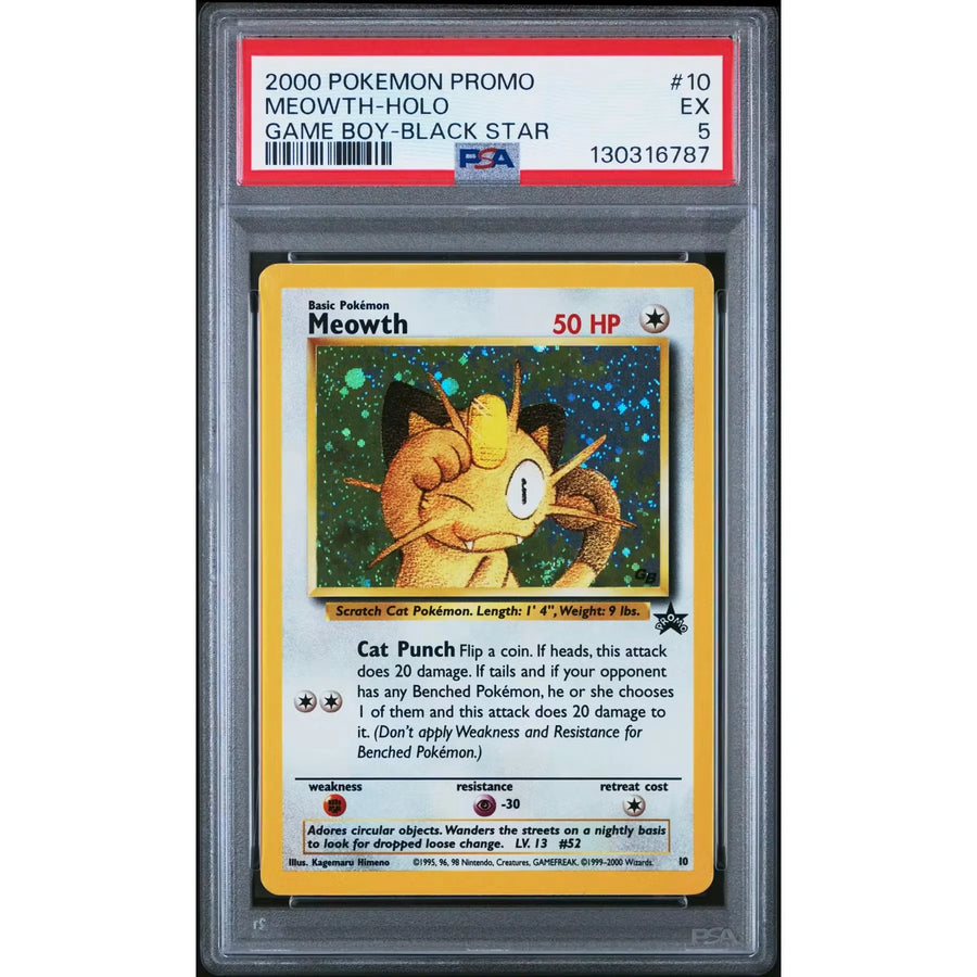 Pokemon Meowth Black Star Game Boy Promo Holo | PSA 5