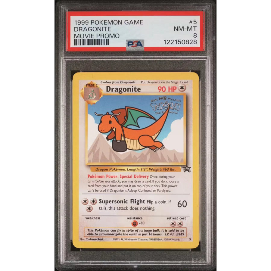Pokemon Dragonite Black Star WB Movie Promo | PSA 8