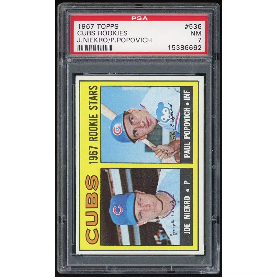 1967 Topps #536 Cubs Rookies Joe Niekro | PSA 7 | P6053158
