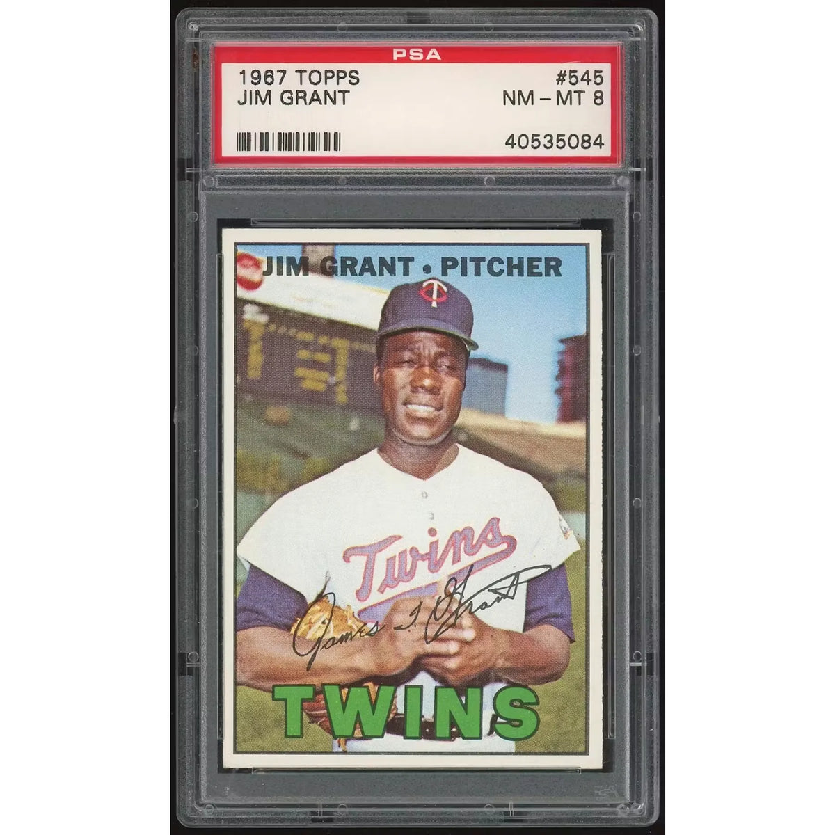 1967 Topps #545 Jim Grant Baseball Card | PSA 8 | P6053159