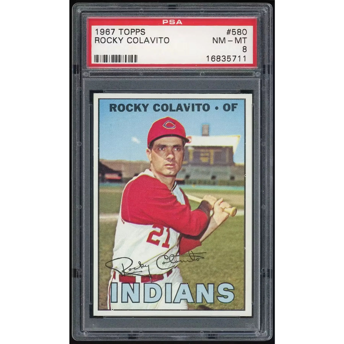 Rocky Colavito 1967 Topps #580 | PSA 8 | P6053162
