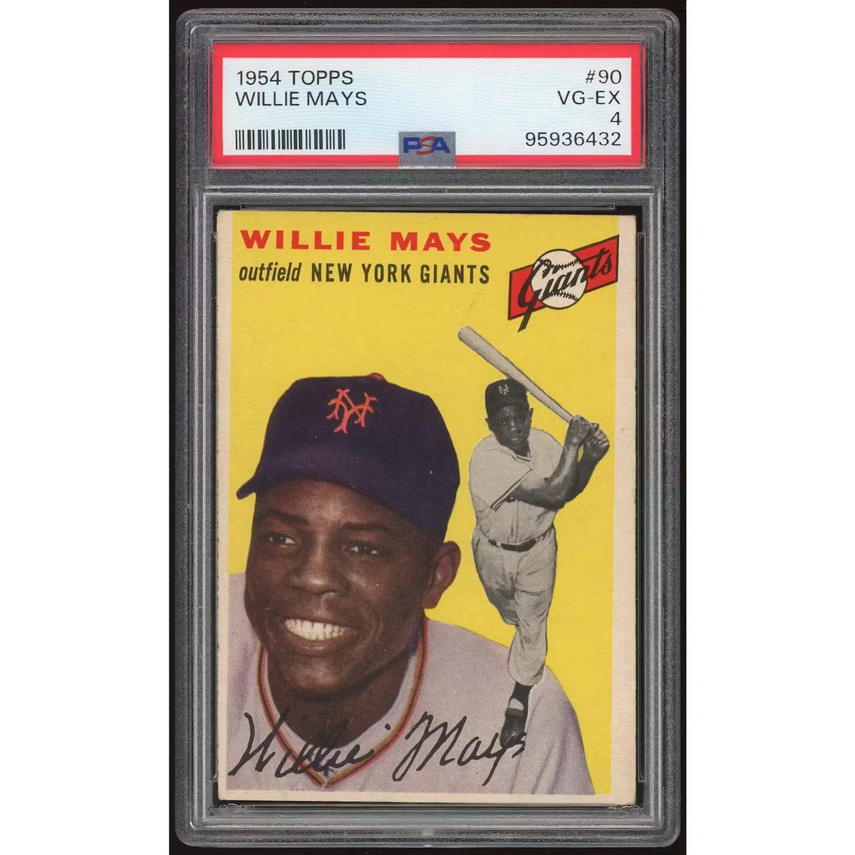 1954 Topps #90 Willie Mays PSA 4 Graded Card - D2 | P6053220