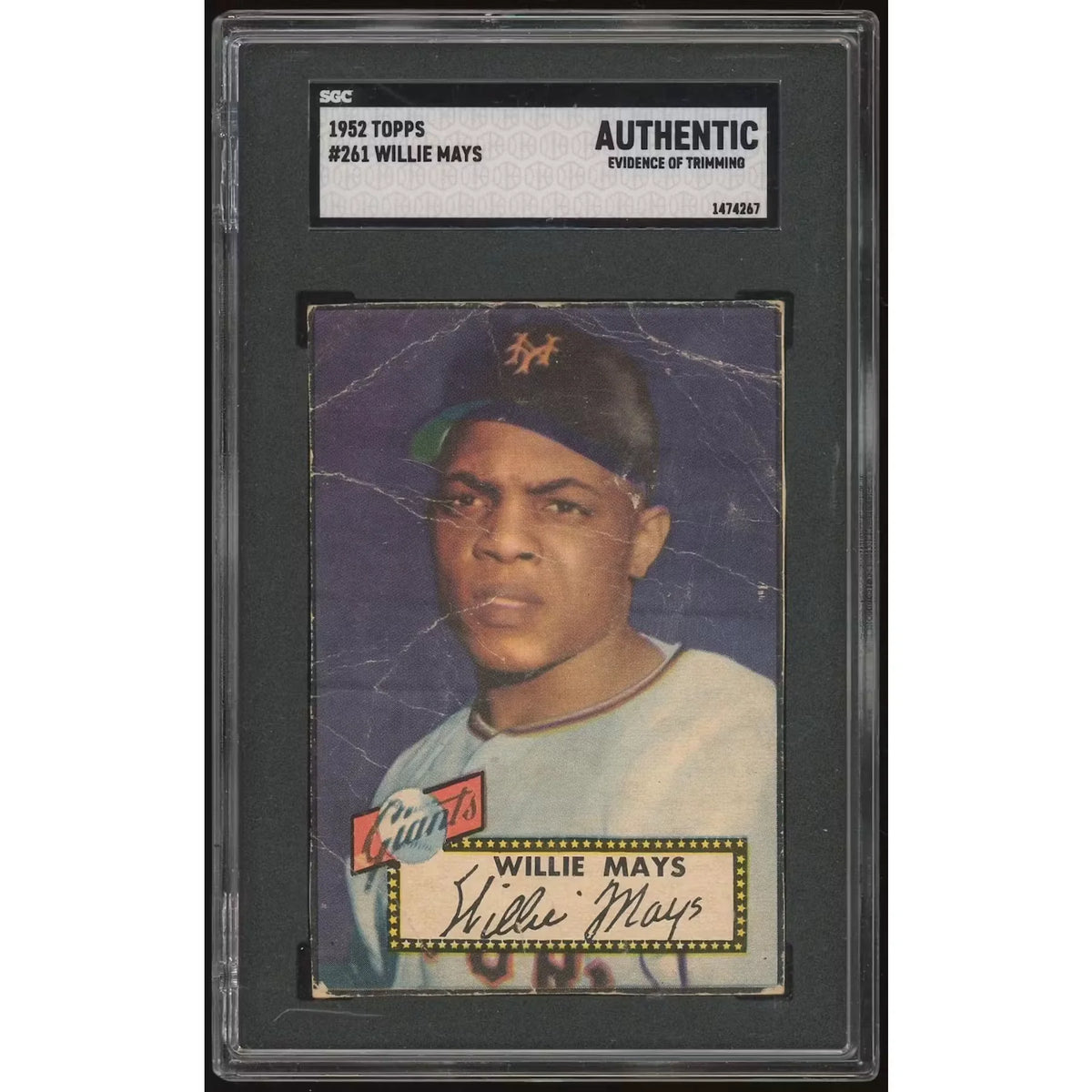1952 Topps #261 Willie Mays Card | SGC Authentic | P6053229