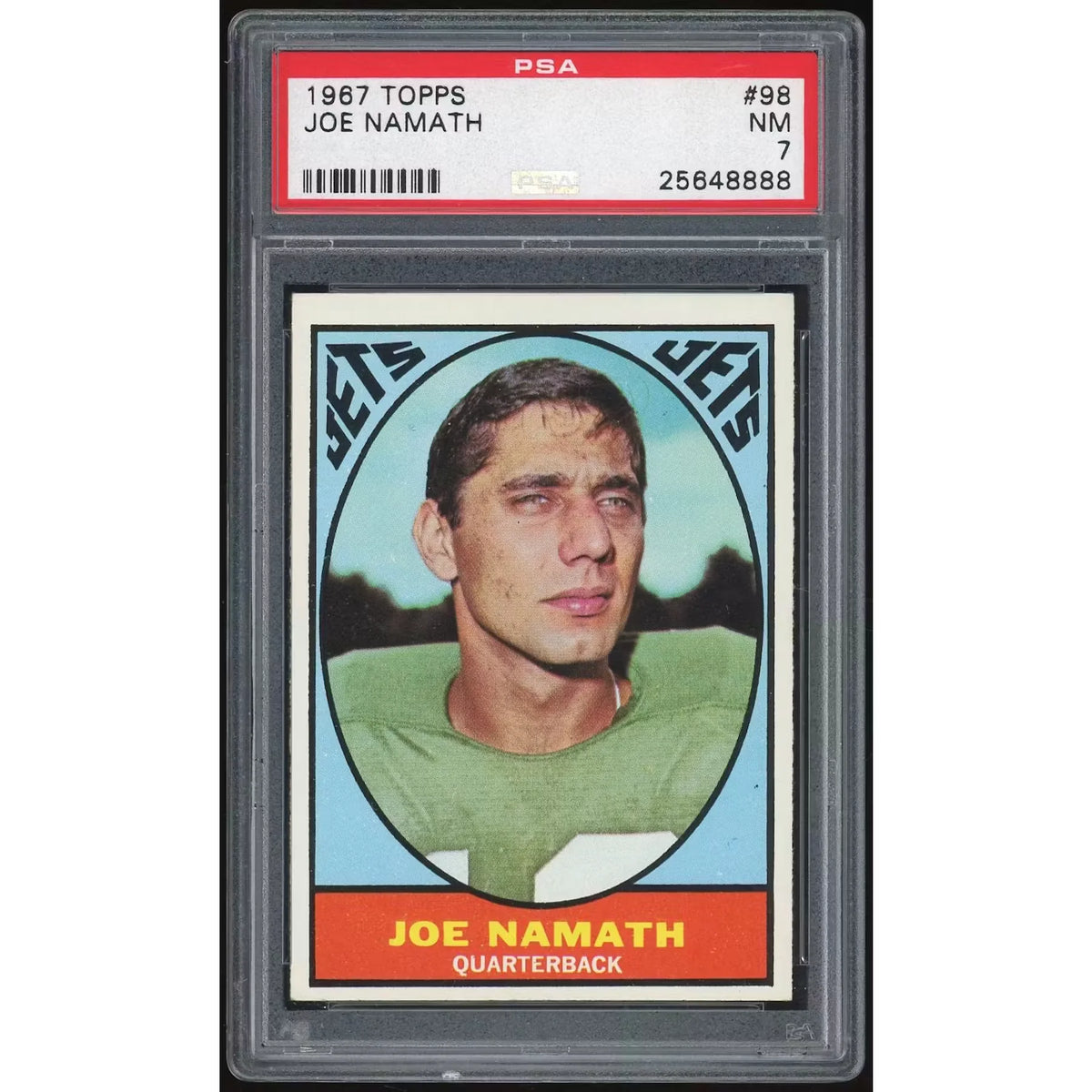 Joe Namath 1967 Topps #98 Card | PSA 7 | P6053463