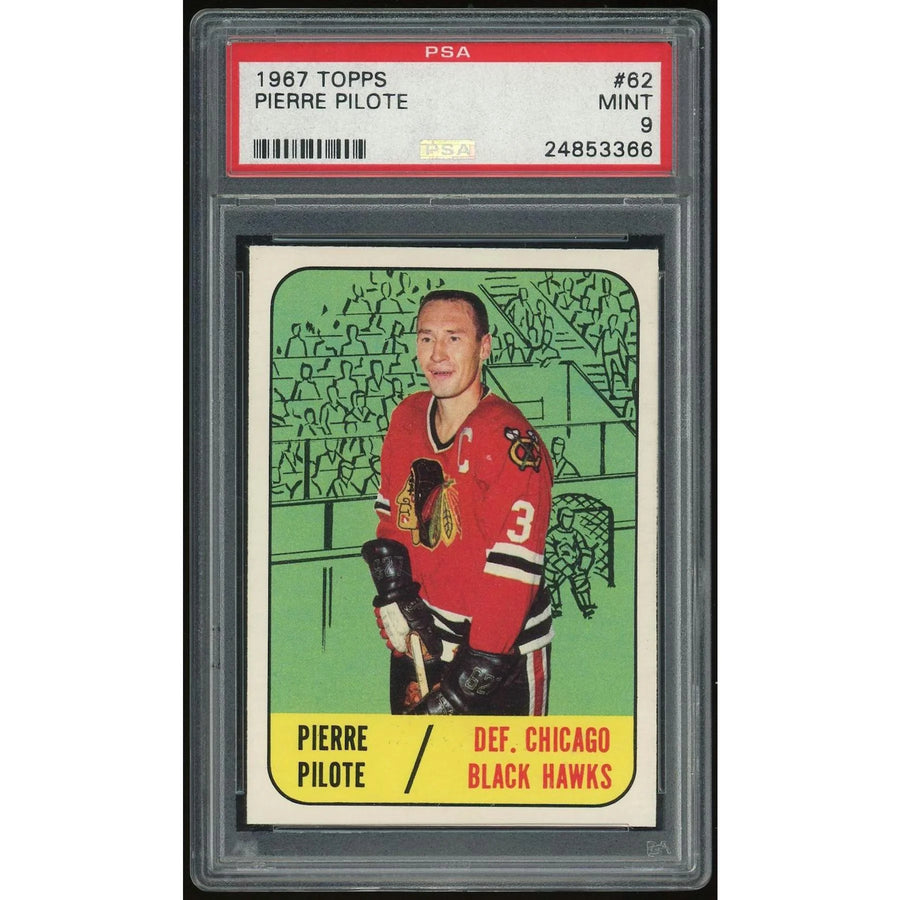 Pierre Pilote 1967-68 Topps #62 Hockey Card | PSA 9 | P6053628