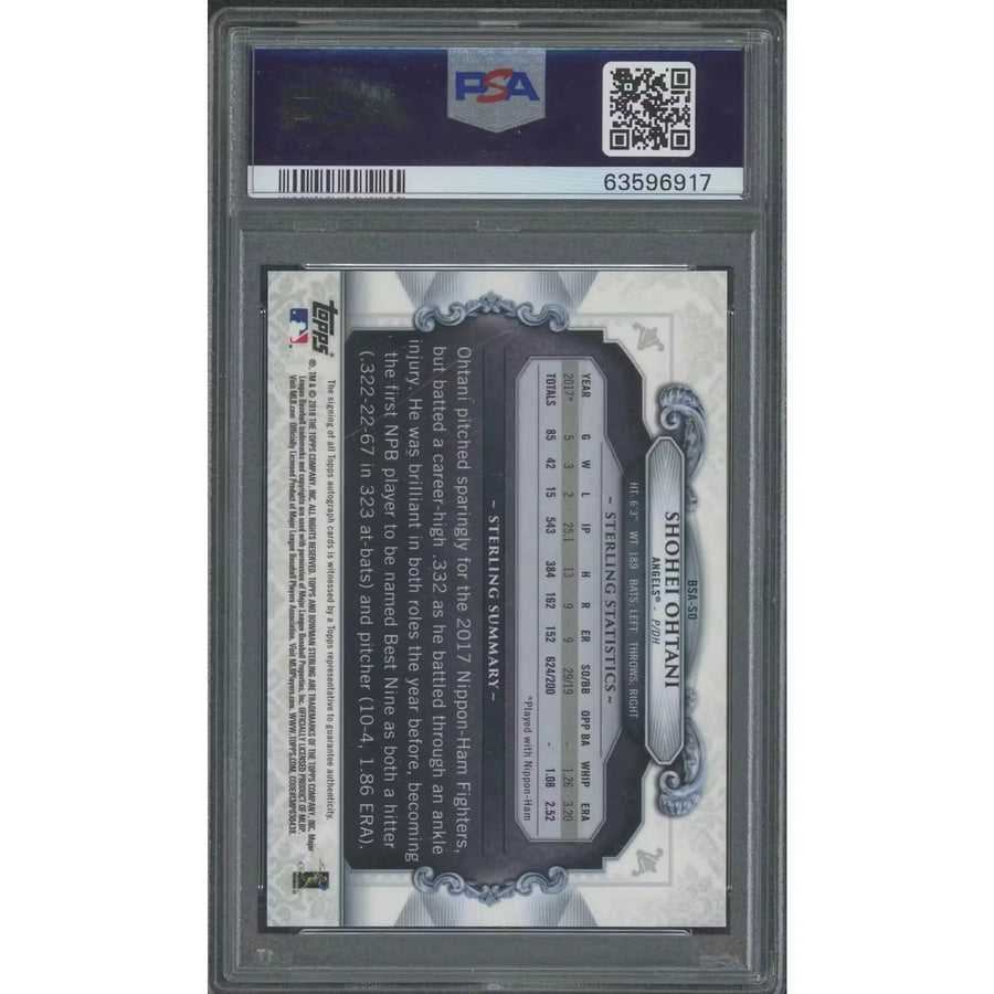 Shohei Ohtani 2018 Bowman Chrome Sterling Orange Refractor Rookie Auto | PSA 10 | P6057622