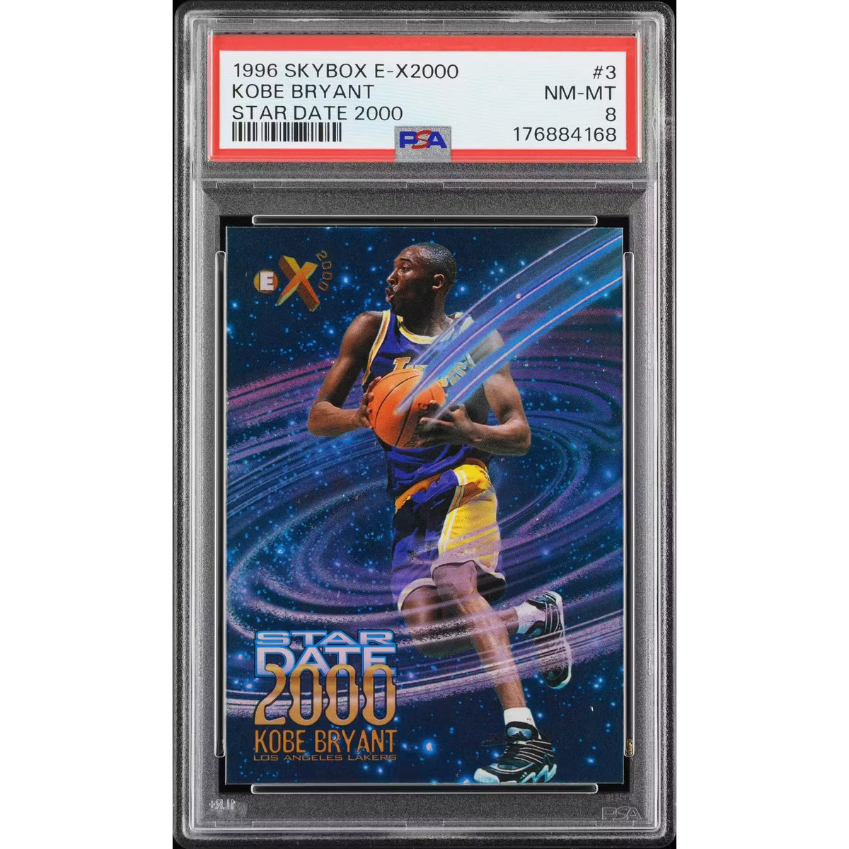 Kobe Bryant 1996 Skybox E-X2000 Rookie Card # 2000 3 | PSA 8 | P6057705