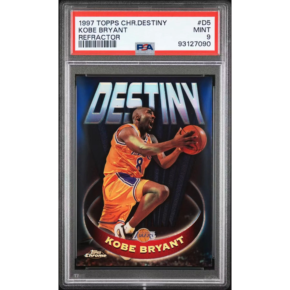Kobe Bryant 1997 Topps Chrome Destiny Refractor #D5 | PSA 9 | P6057803