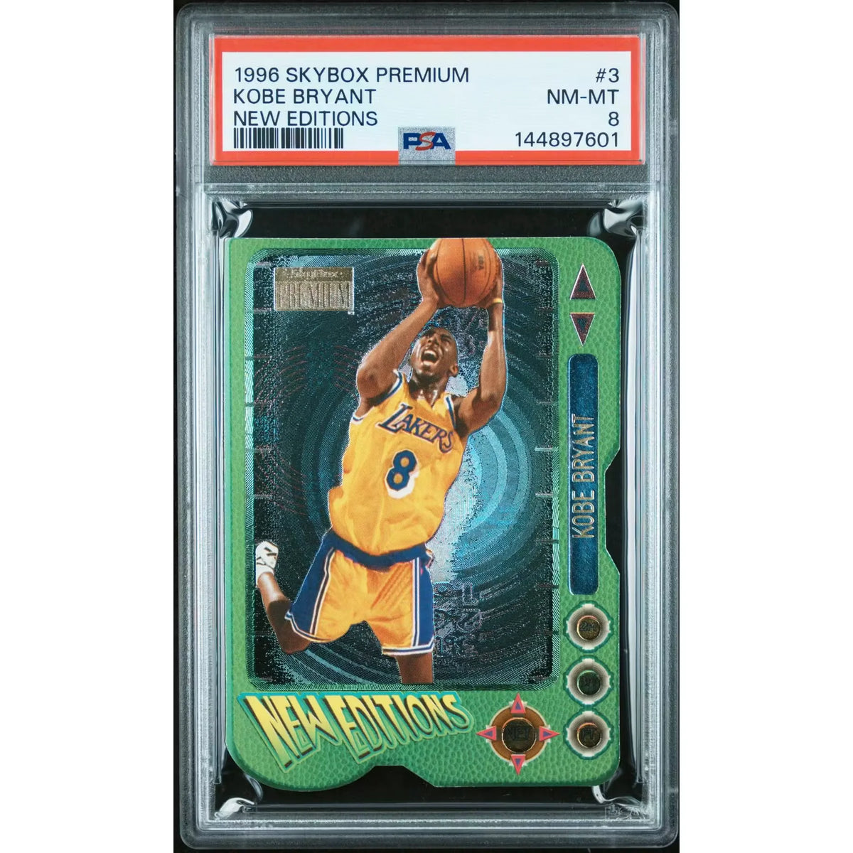 Kobe Bryant 1996 Skybox Premium Rookie New Editions #3 | PSA 8 | P6057816