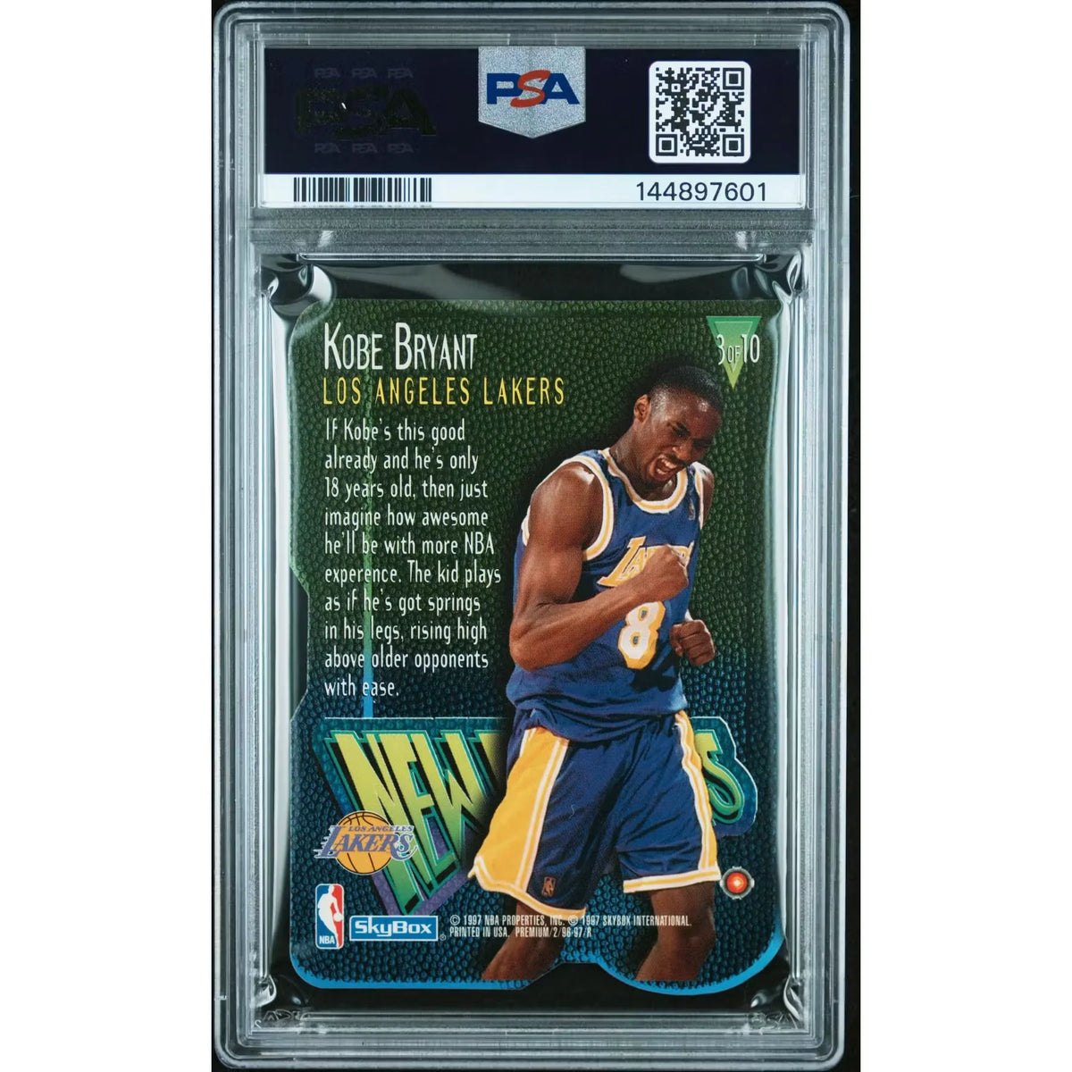 Kobe Bryant 1996 Skybox Premium Rookie New Editions #3 | PSA 8 | P6057816