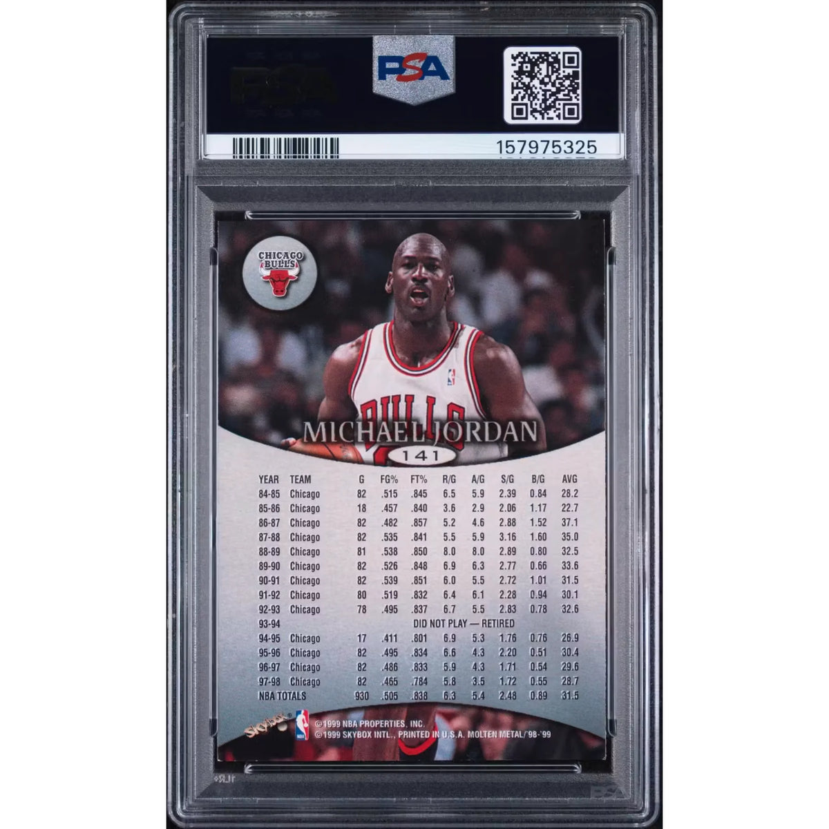Michael Jordan 1998 Skybox Molten Metal #141 | PSA 9 | P6057890