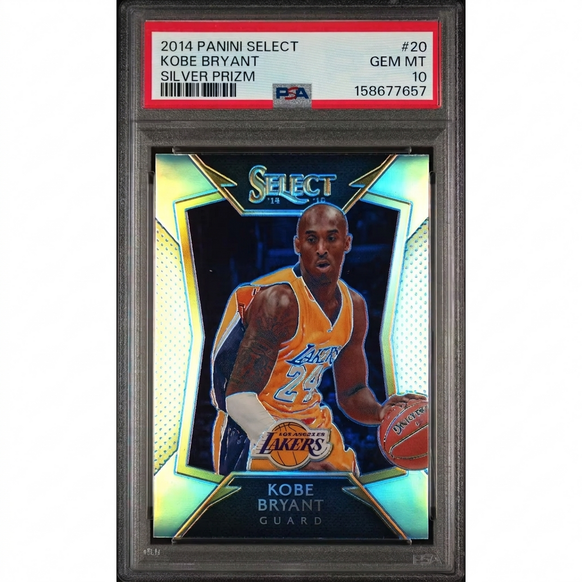 Kobe Bryant Signed 2014 Panini Select Silver Prizm Card #20 | PSA 10 | P6057924