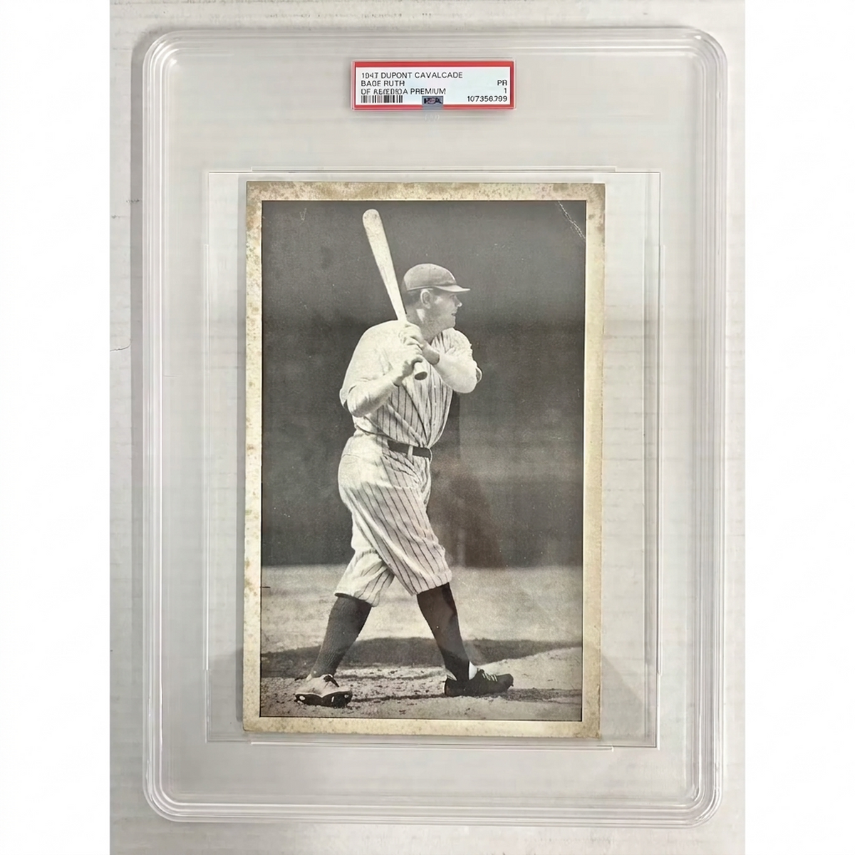 1947 DuPont Cavalcade Of America Babe Ruth Premium Card | PSA 1 | P6057937
