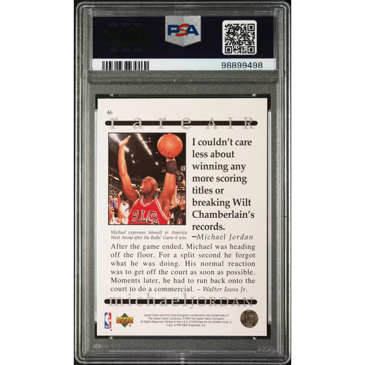 Michael Jordan 1994 Upper Deck Rare Air Gold Hologram #46 | PSA 10 | P6058033