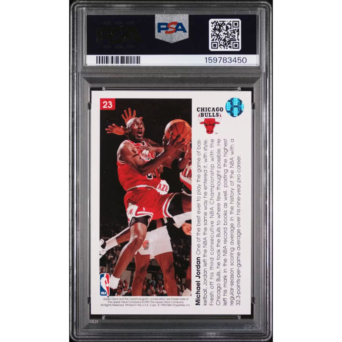 Michael Jordan 1993 Upper Deck Pro View 3-D #23 Card | PSA 10 | P6058142