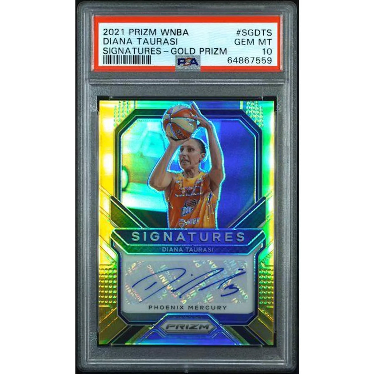 Diana Taurasi 2021 Panini Prizm Gold Autograph Card | PSA 10 | P6058230