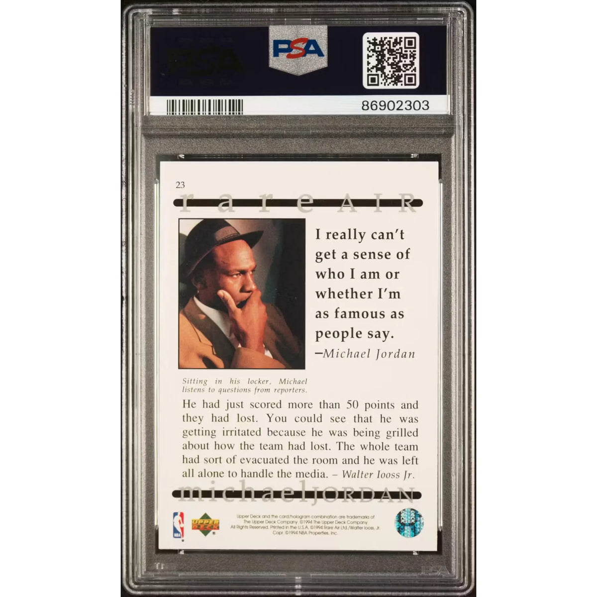 Michael Jordan 1994 Upper Deck Rare Air #23 | PSA 10 | P6058358