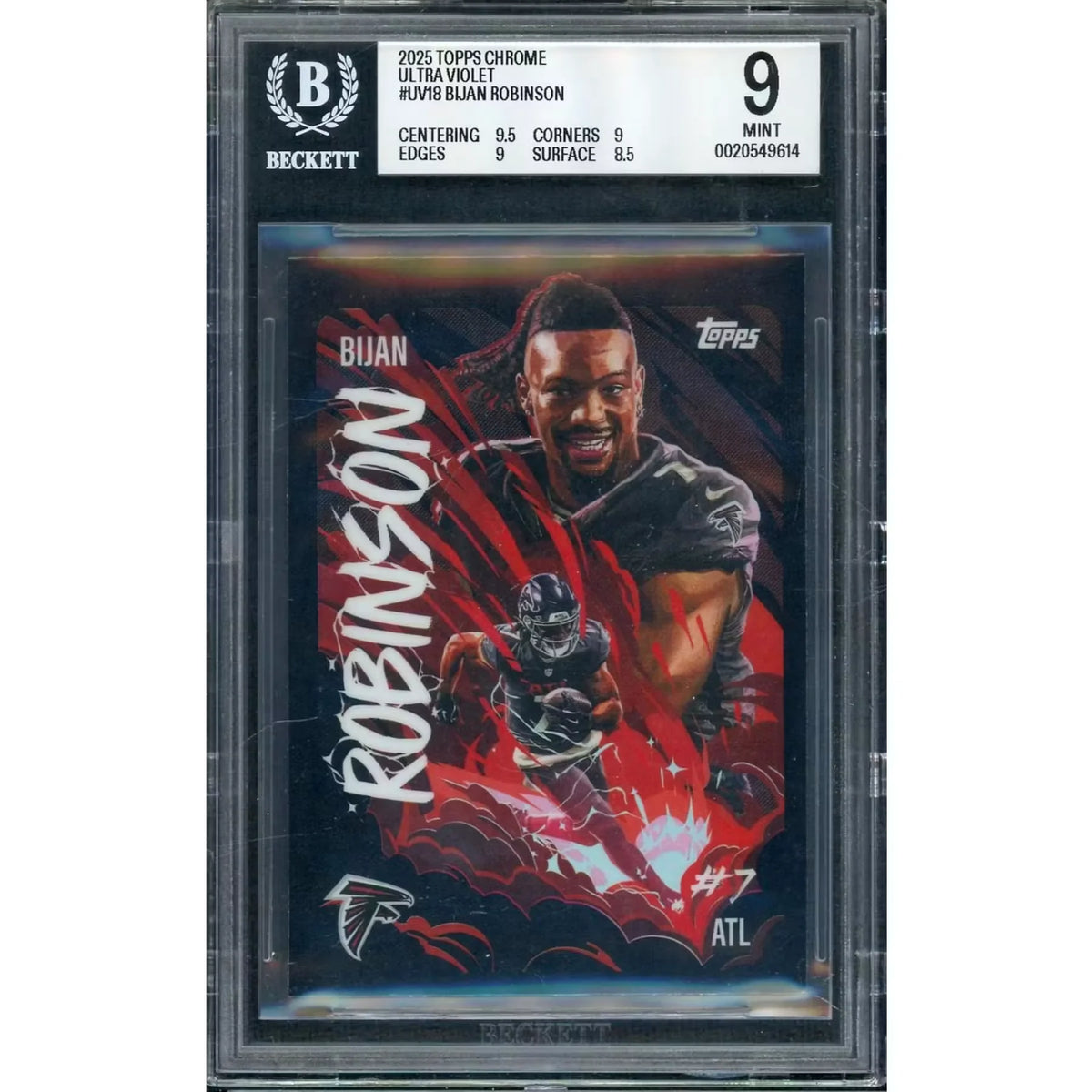 Bijan Robinson 2025 Topps Chrome Ultra Violet #UV-18 | BGS 9 | P6058359