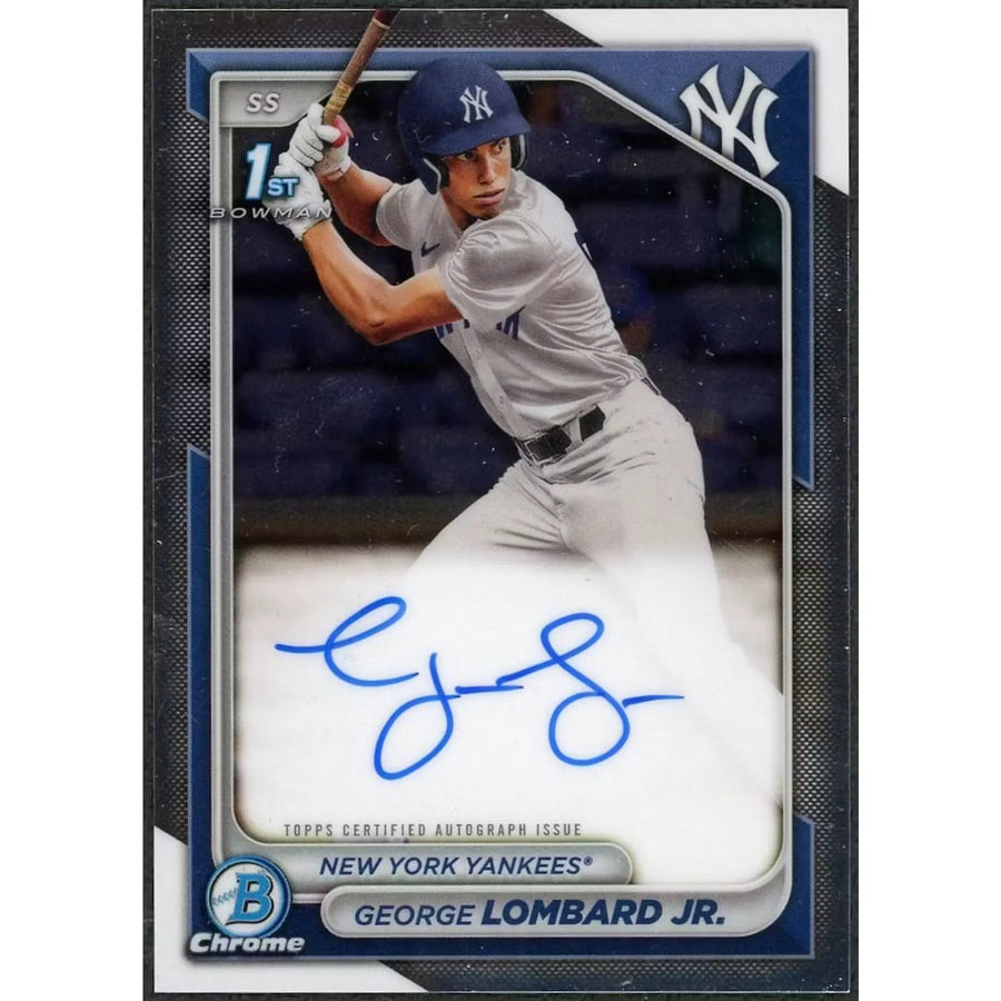 George Lombard Signed 2024 Bowman Chrome Card | 1st Auto #CPA-GLO | P6058360