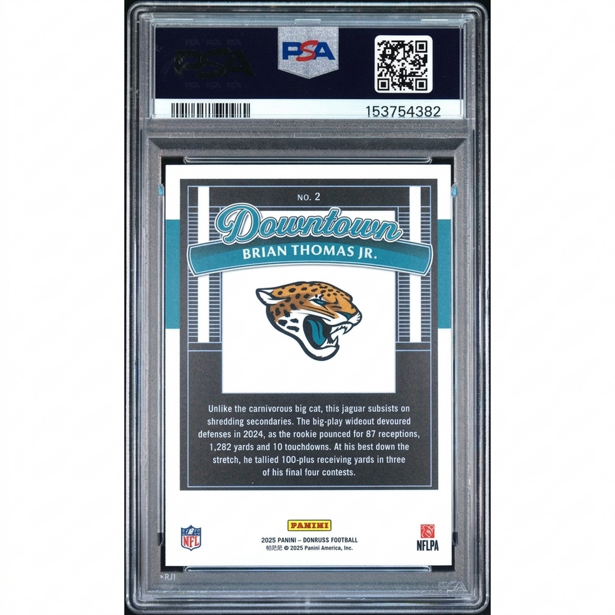 Brian Thomas Jr. 2025 Panini Donruss Downtown #2 | PSA 9 | P6058361