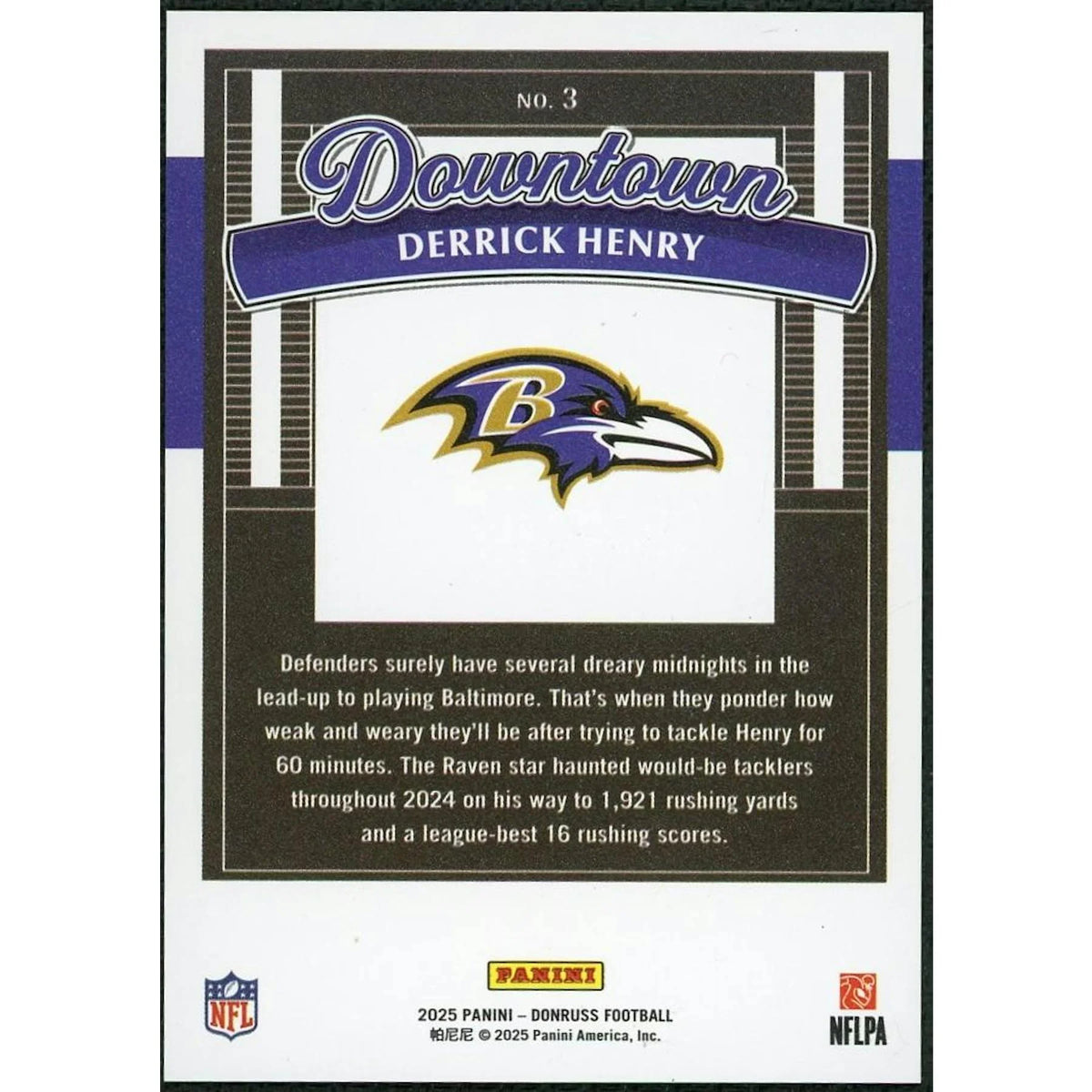 Derrick Henry 2025 Panini Donruss Football Downtown #3 | P6058409