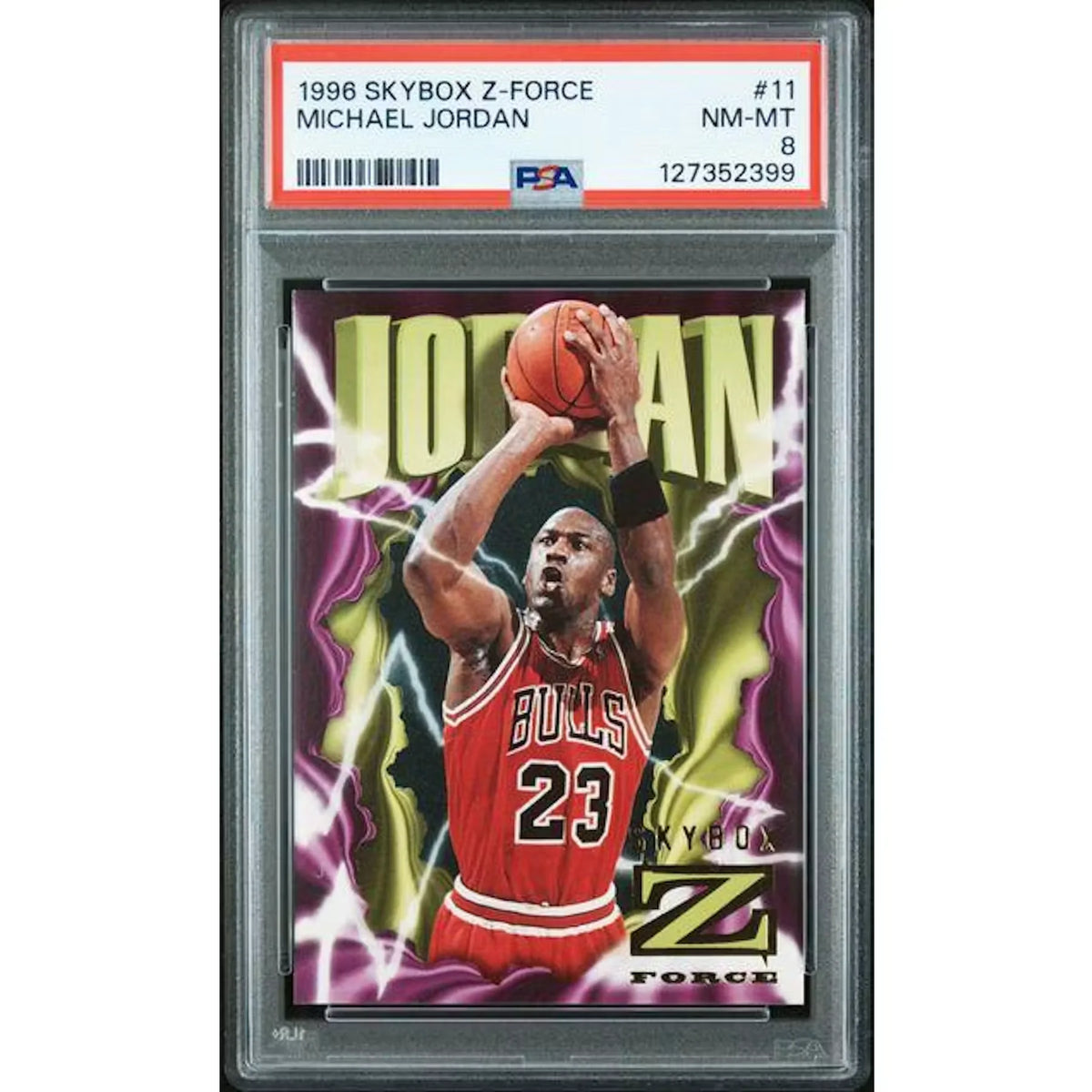 Michael Jordan 1996 Skybox Z-Force #11 Card | PSA 8 | P6058437